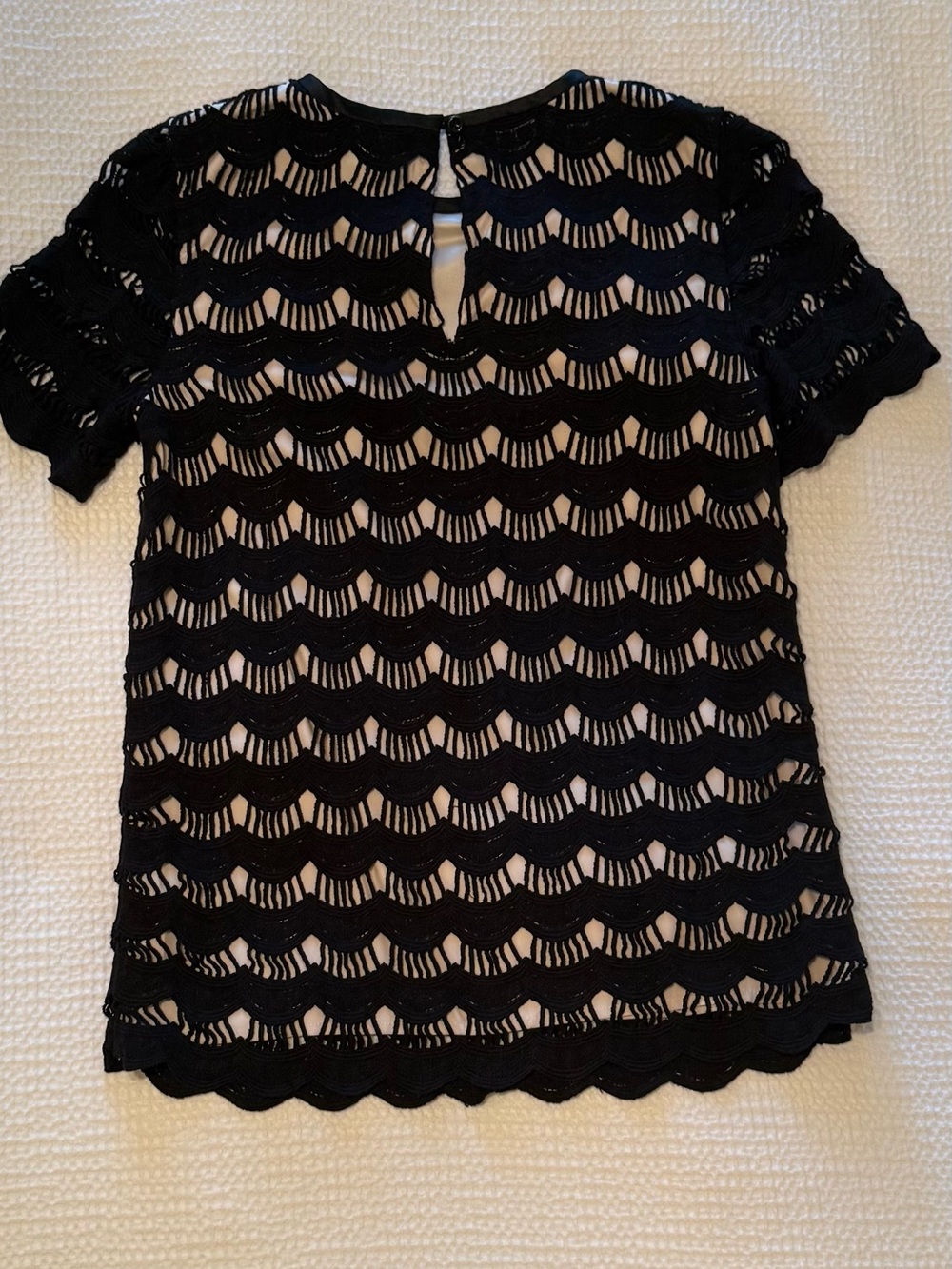 kate spade New York | Black Crochet Art Deco Overlay Blouse | Size = 2 - Picture 8 of 8